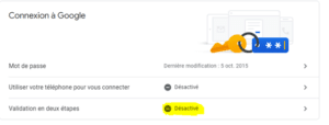 Validation en deux étapes sur Gmail