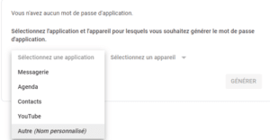 Sélectionnez une application sur votre compte Gmail