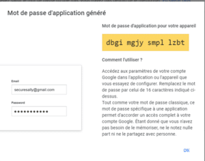 Mot de passe unique généré par Gmail