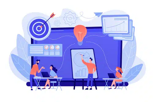 <a href="https://fr.freepik.com/vecteurs-libre/entreprise-formation-gestion-espace-bureau-incubateur-entreprises-programmes-formation-commerciale-concept-service-administratif-partage_11668643.htm#query=consulting&position=10